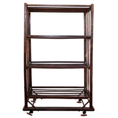 Antique Old American Factory Shoe Rack