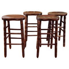 Antique English Saddle Seat Pub Stools