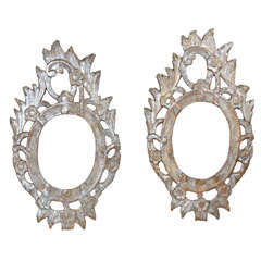 Antique Pair Silver Leaf Corniche