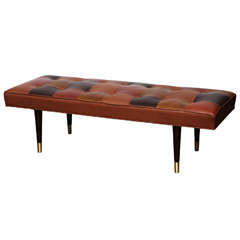 Tufted Leather Bench