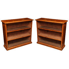 Pair of George IV Burled Maple Bookcases
