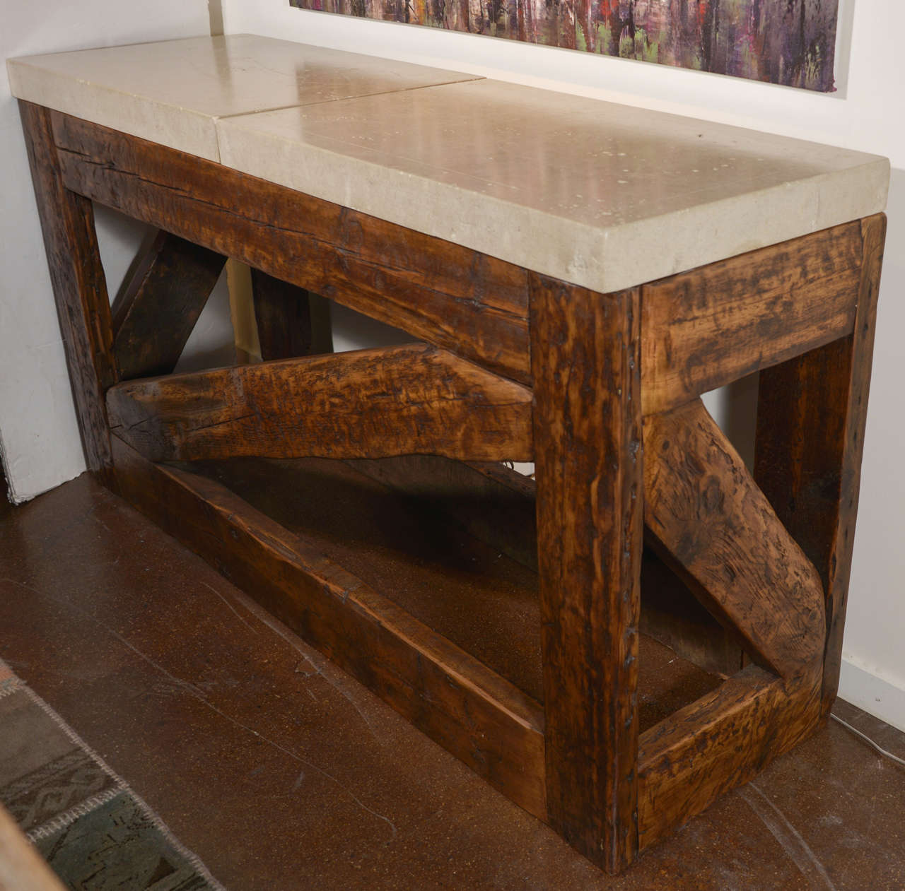 Diagonal Motif Architectural Console