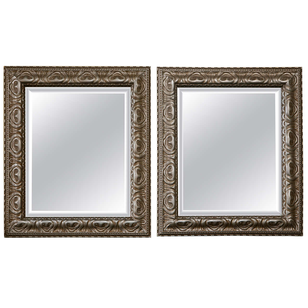 Pair of Silver Gilt Mirrors Manner of Maison Jansen For Sale