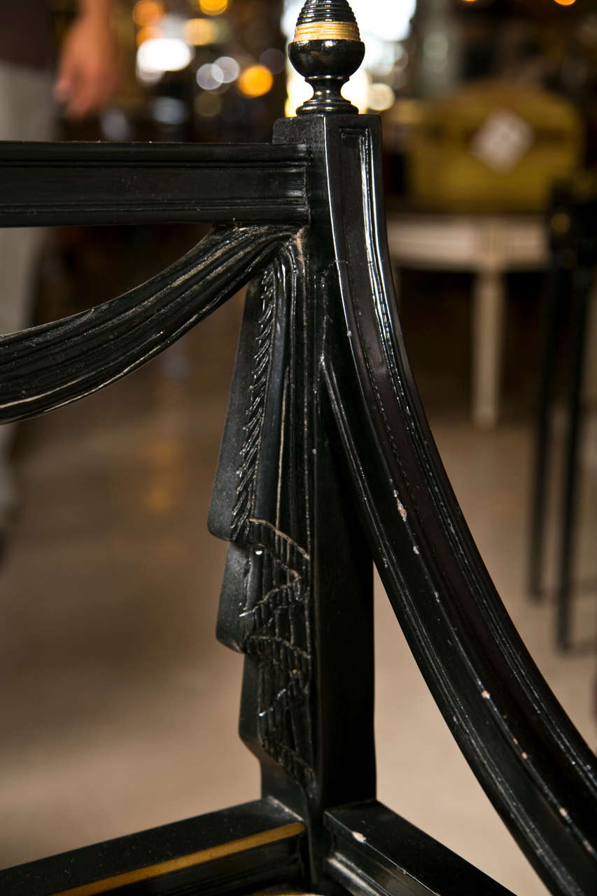 French Directoire Style Ebonized Bench