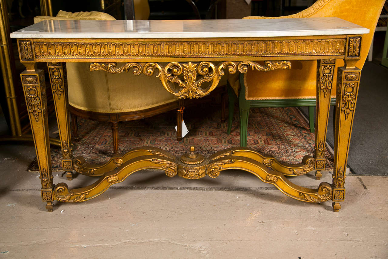 French Empire Style Gilded Console Table