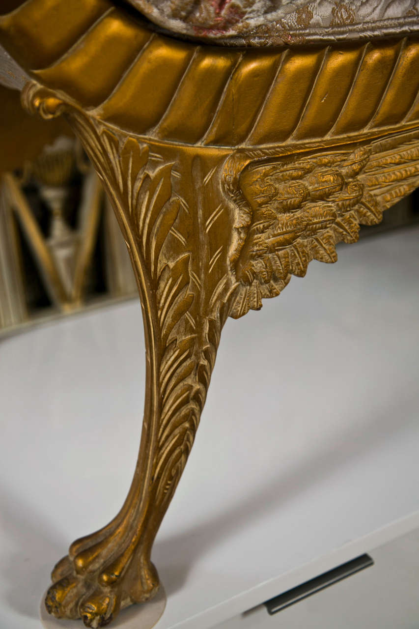 Decorative Neoclassical Style Gilded Bench In Good Condition In Stamford, CT
