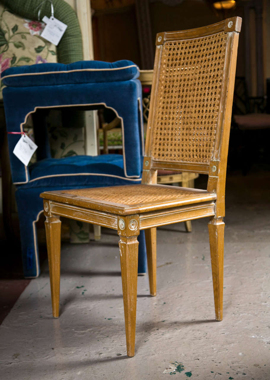 Set of Four French Caned Side Chairs, Italian In Good Condition In Stamford, CT