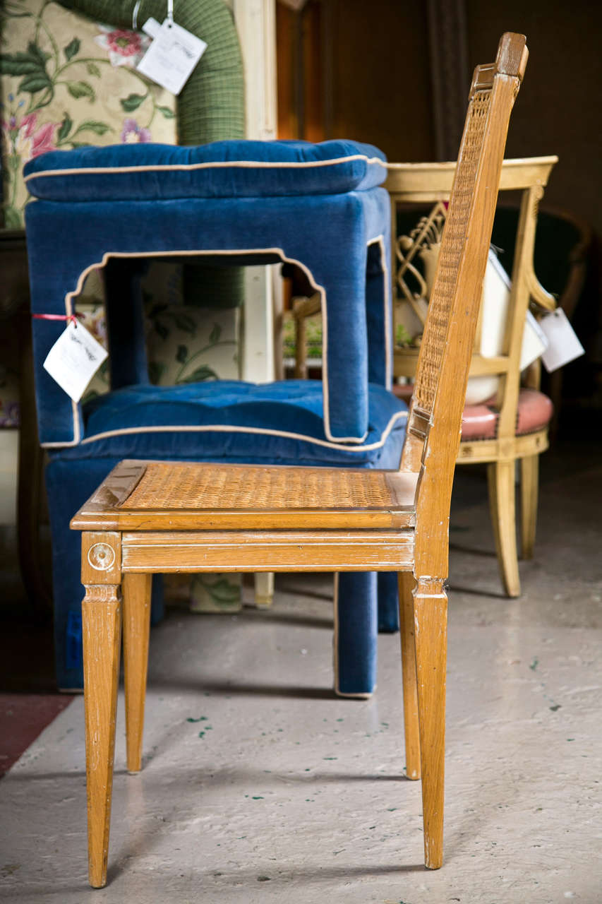 Mid-20th Century Set of Four French Caned Side Chairs, Italian