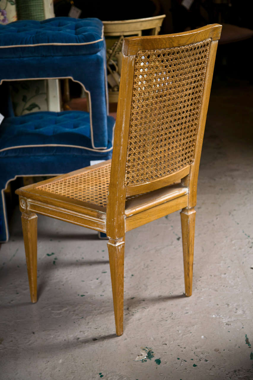 Set of Four French Caned Side Chairs, Italian 1