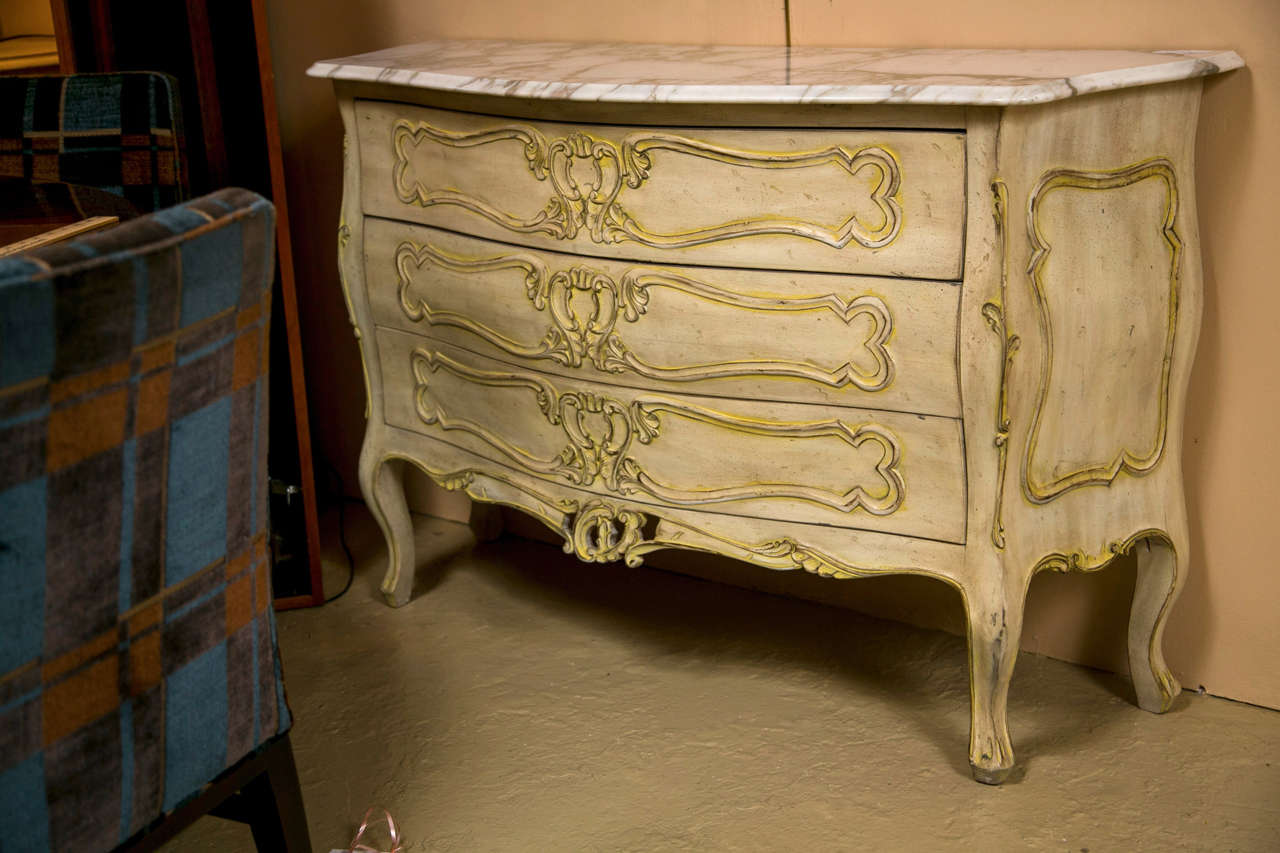 French Louis XV Style Painted Commode Maison Jansen 5
