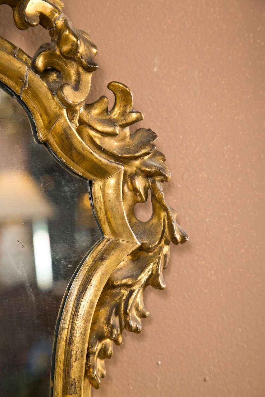 Pair of French Rococo Style Mirror Girandoles In Fair Condition In Stamford, CT