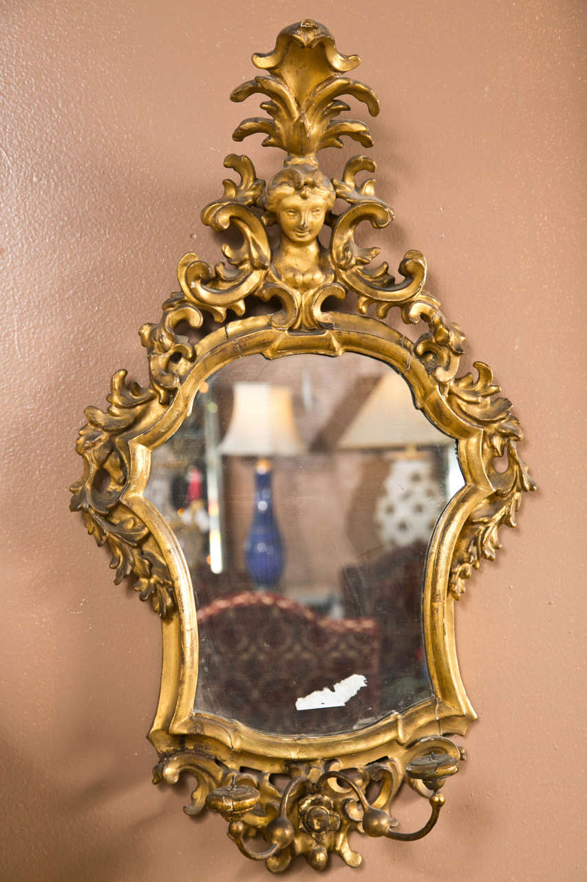 Pair of French Rococo Style Mirror Girandoles 5