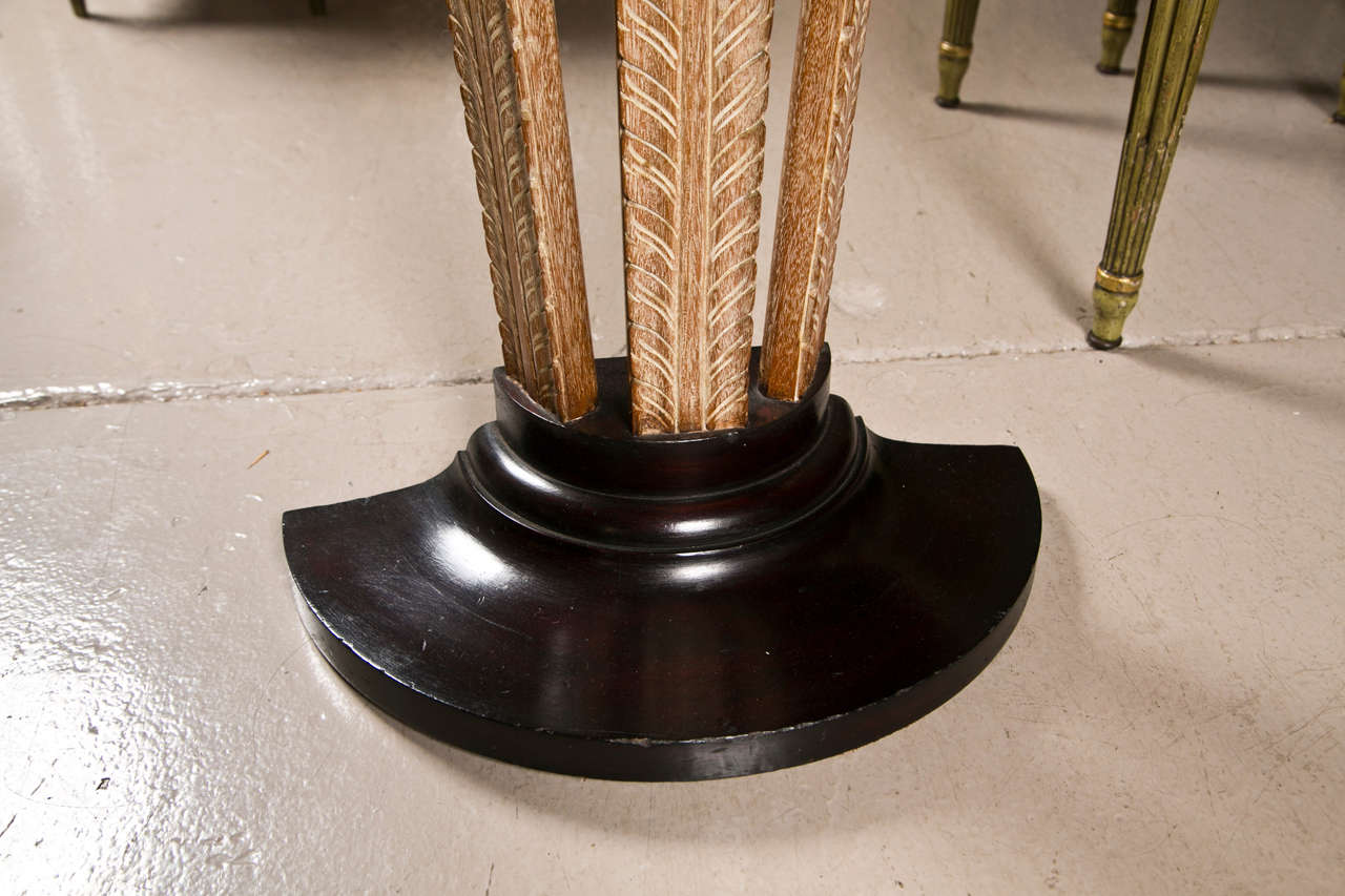 Mahogany Plume Base Demilune Console Table In Good Condition In Stamford, CT