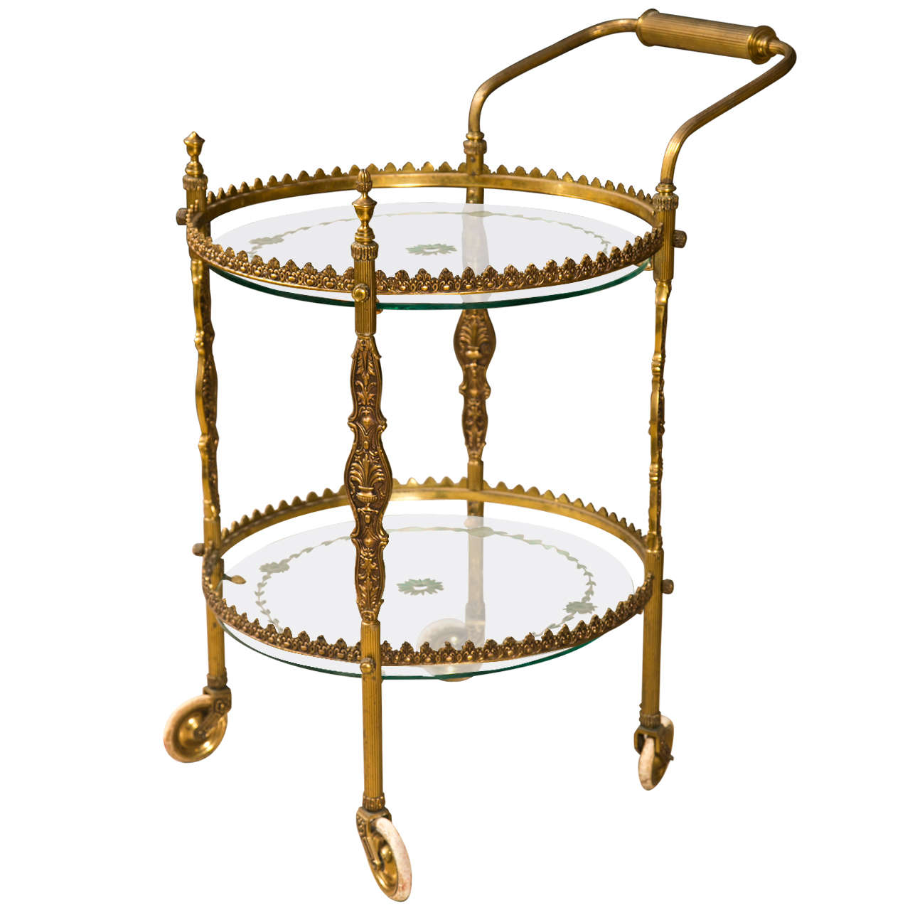 French Art Deco Style Gilt Bronze Bar Cart at 1stDibs