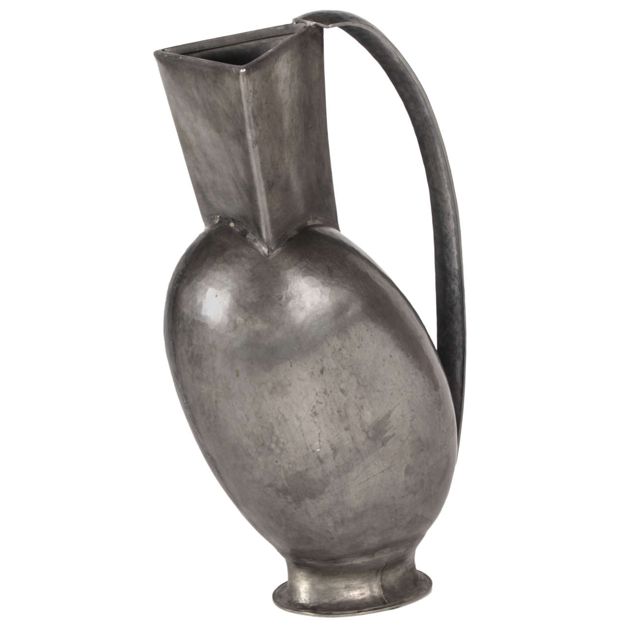 Italian 1950's "Auntie Mame" Handwrought Pewter Pitcher c.1950 For Sale