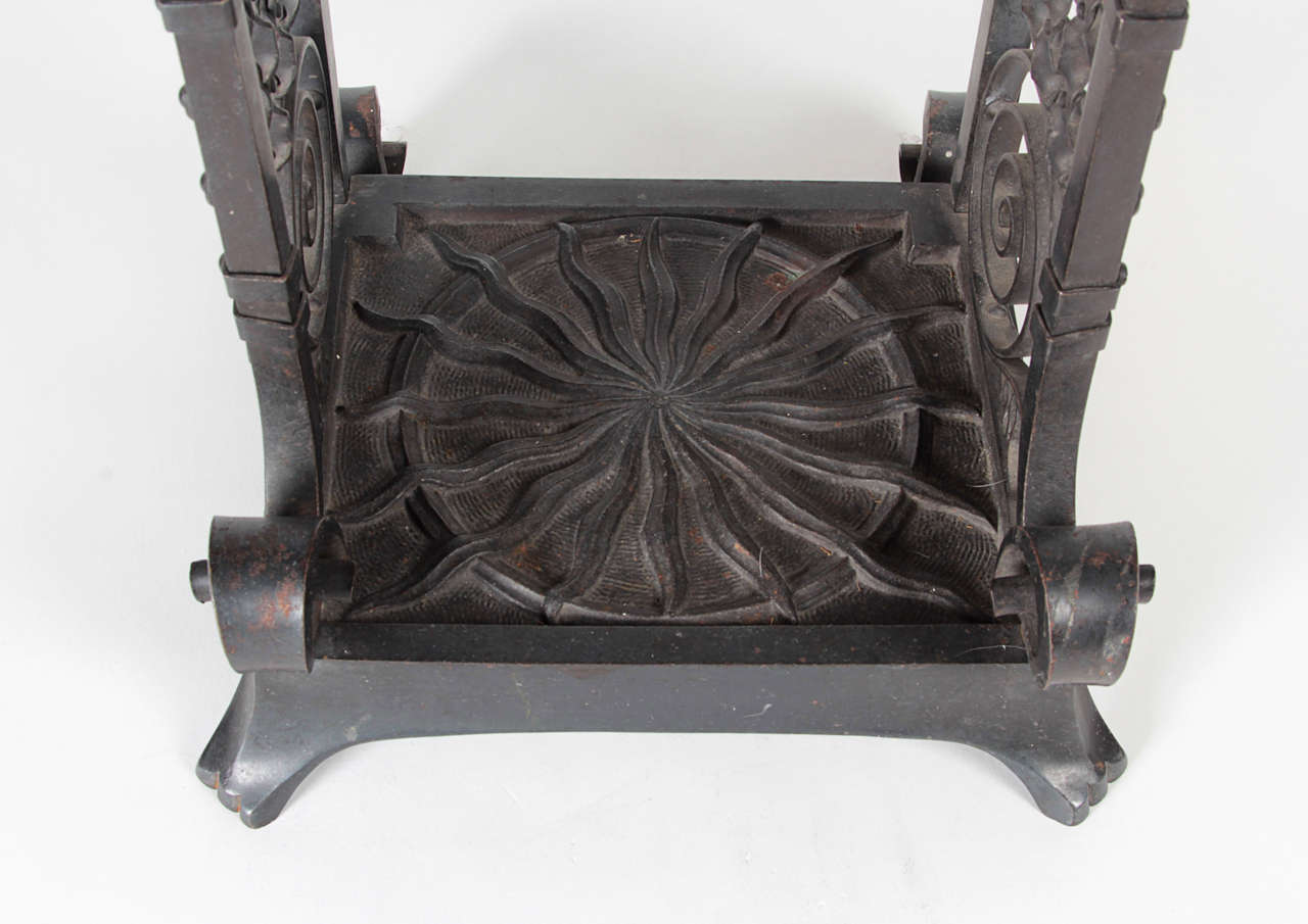 Aesthetic Movement Iron Umbrella or Cane Stand, circa 1885, attributed to Jekyll In Excellent Condition For Sale In New York, NY
