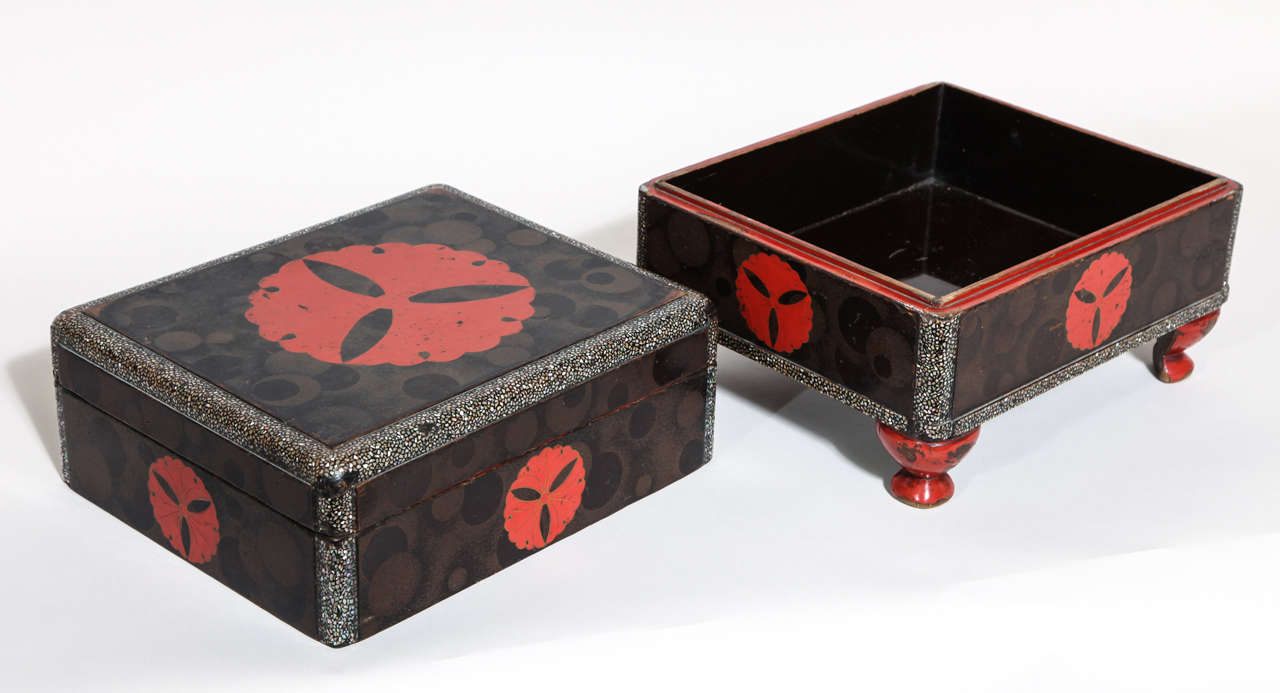 Antique Japanese Lacquer Tiered Document Box 4