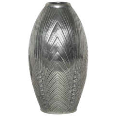 René Delavan Art Deco Dinanderie Pewter Vase