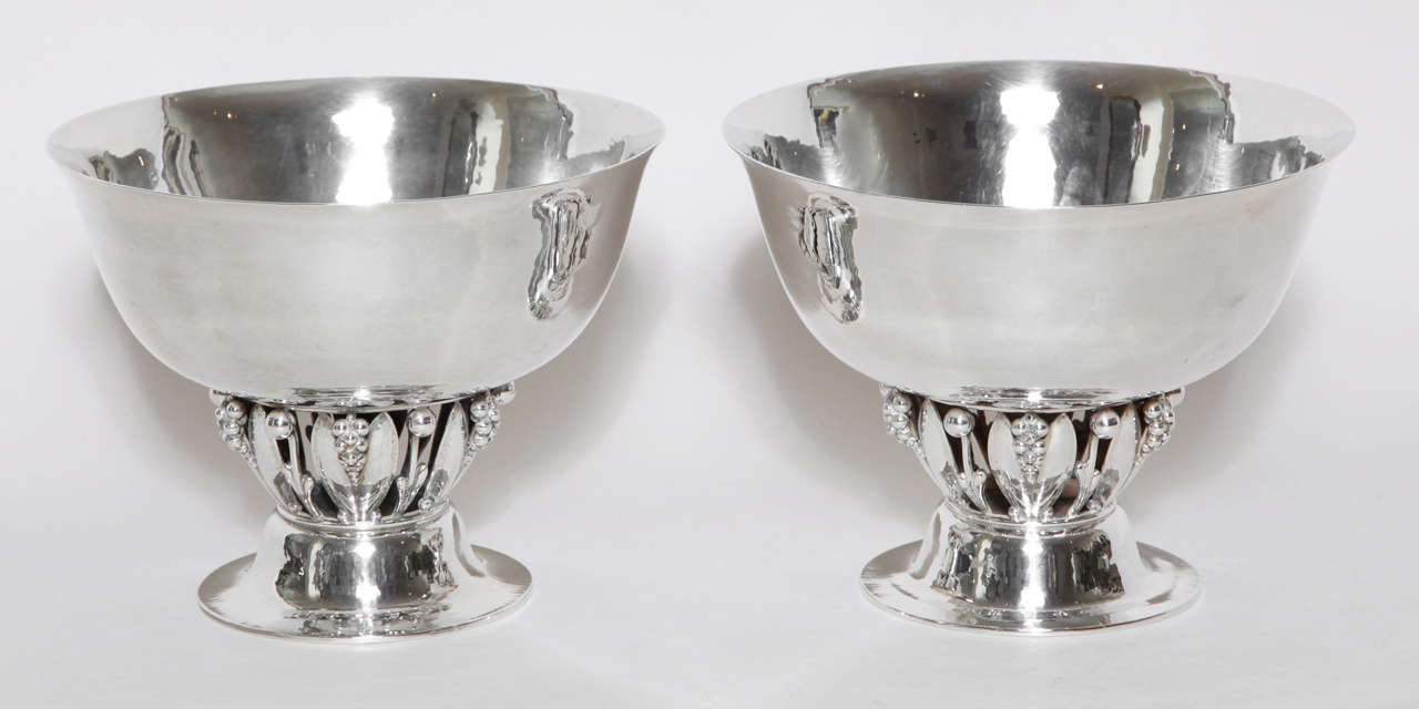 Georg Jensen Danish Pair of Sterling Silver Compotes #197 A