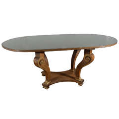 Art Deco Style Dining Table With Bronze Feet
