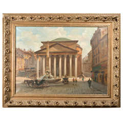 Framed Oil Painting of the Pantheon.