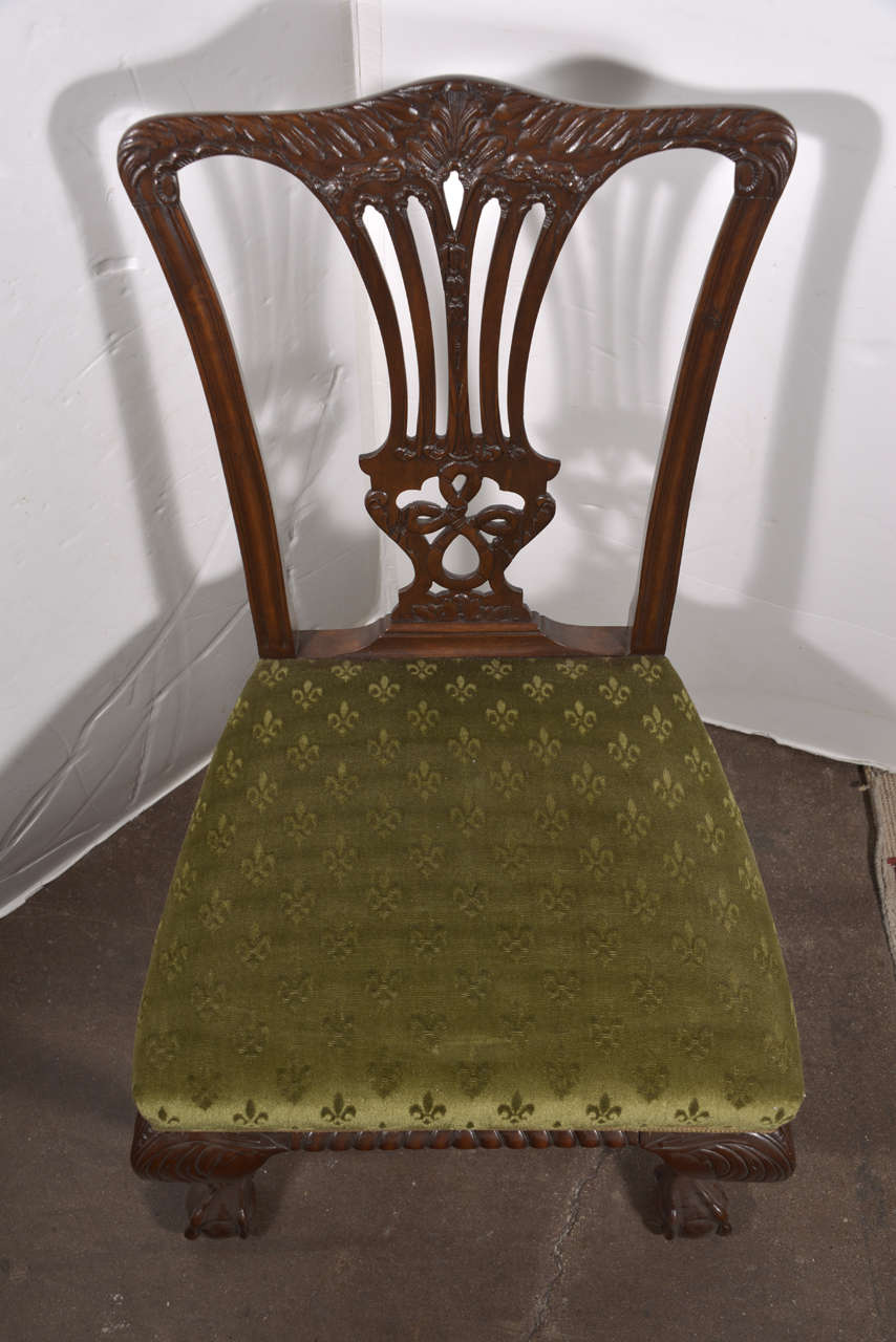Set of 12 Carved Dining Chairs For Sale at 1stdibs