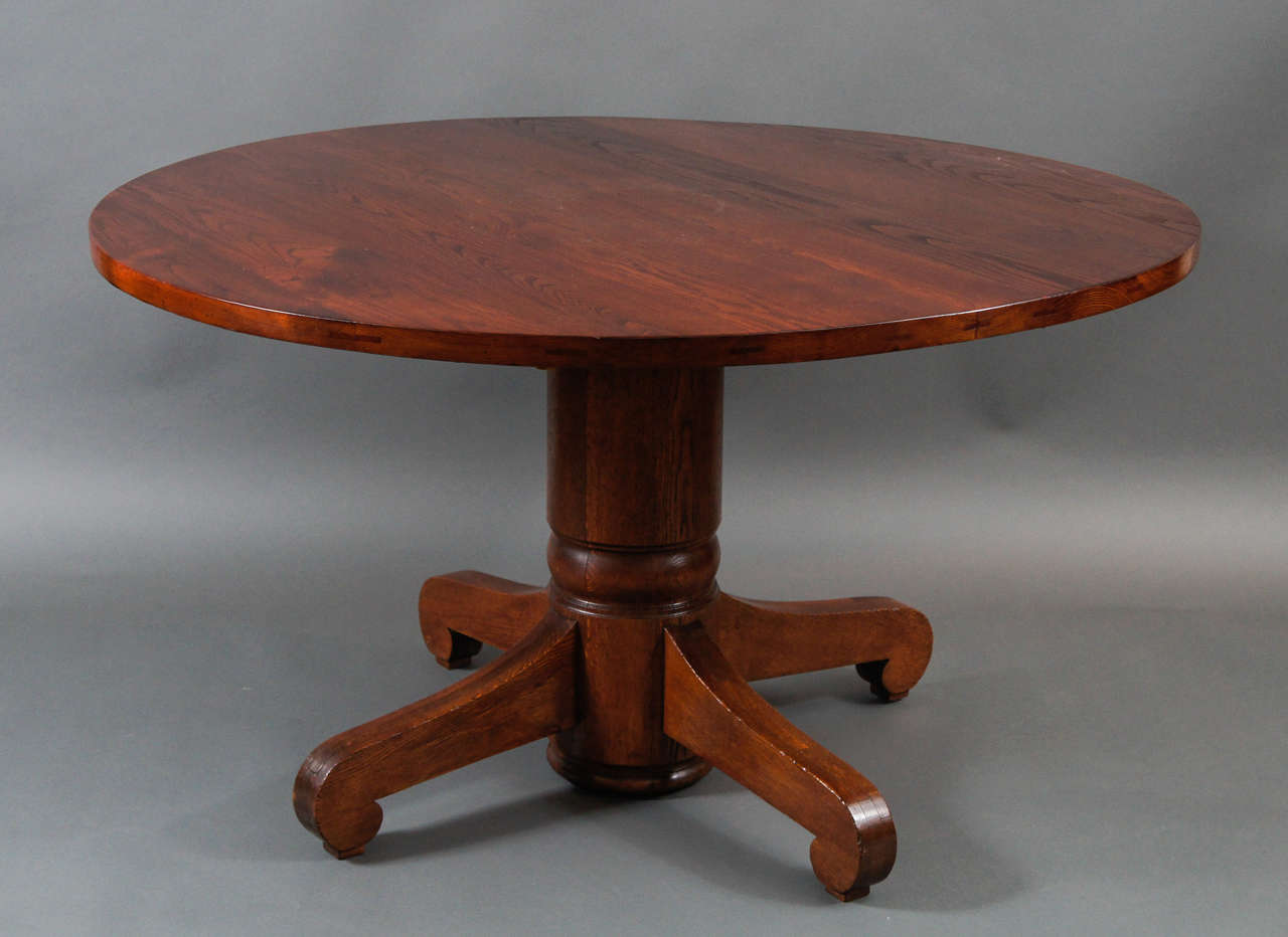 American ash and oak, centre hall table.