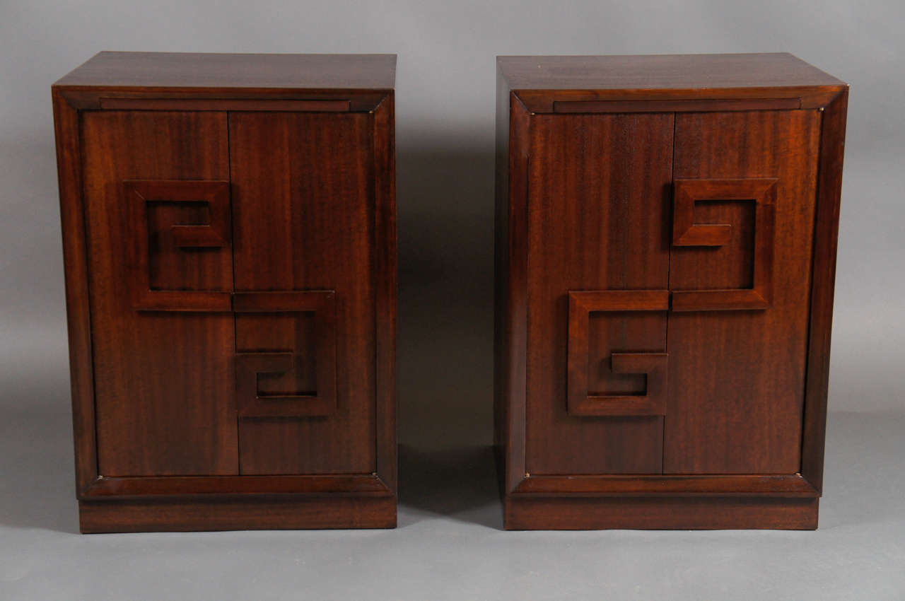 Pair of Dorothy Draper bedside tables.