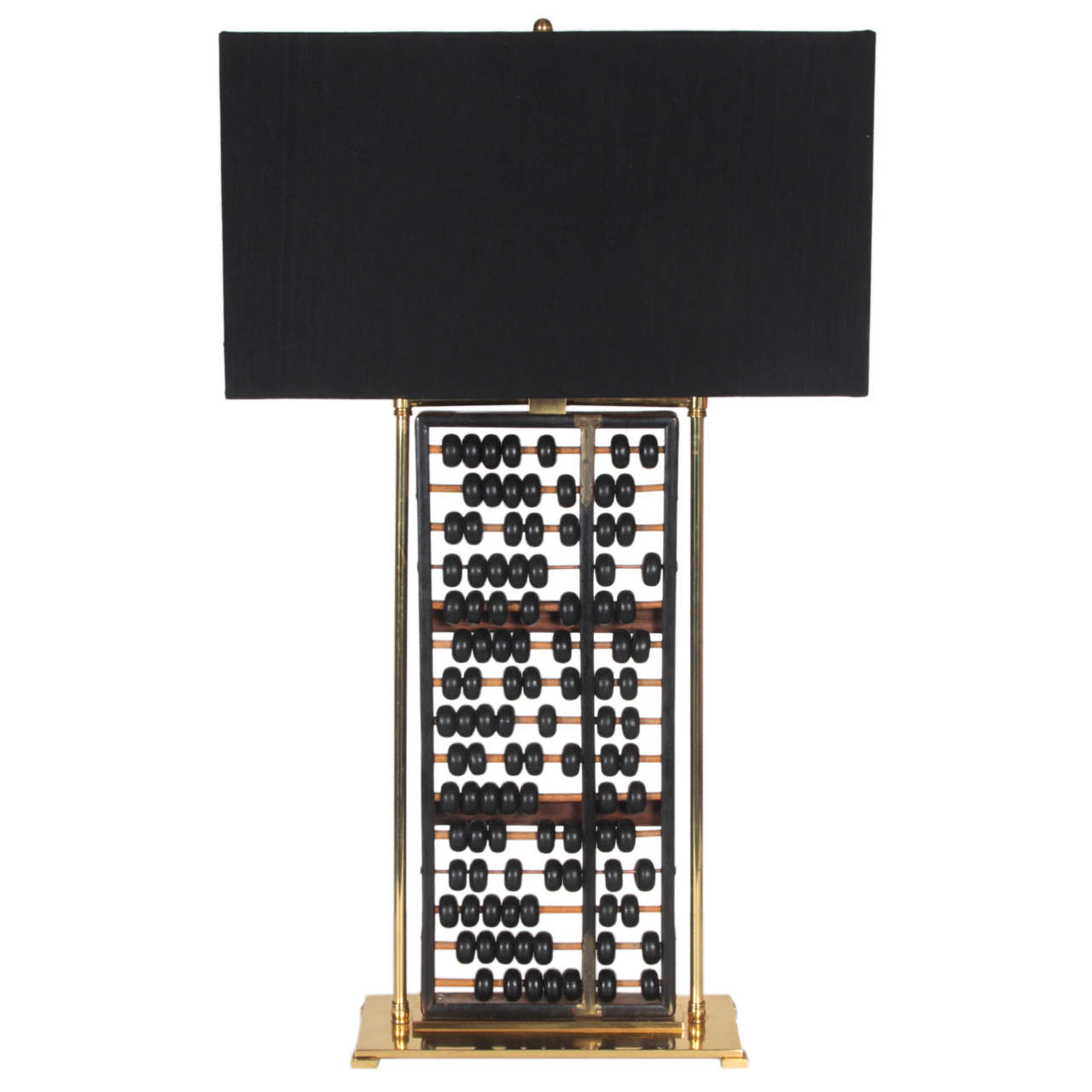 Abacus Wood and Brass lamp