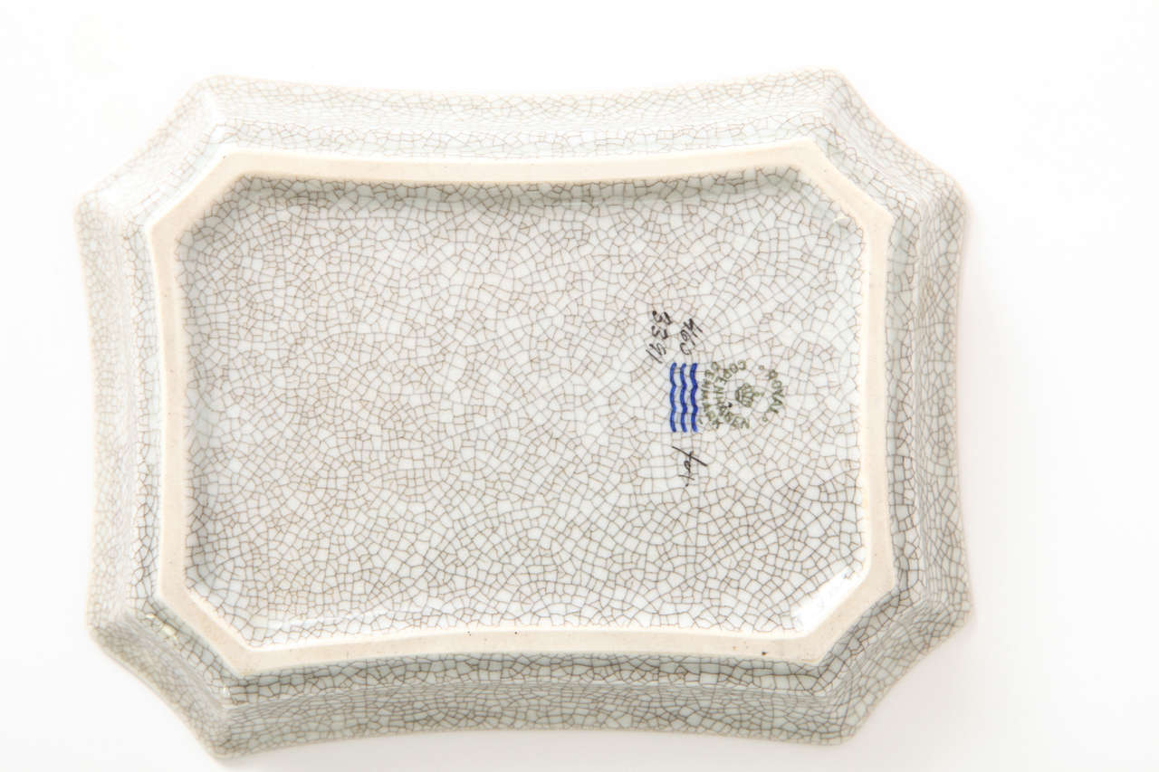Danish Royal Copenhagen Crackle Glaze Dish