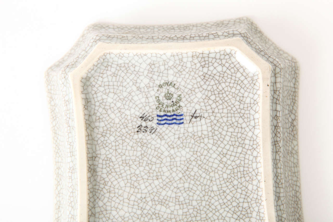 Glazed Royal Copenhagen Crackle Glaze Dish