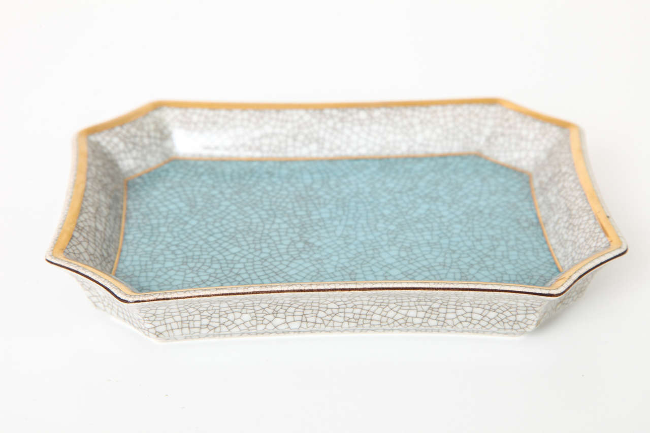 Royal Copenhagen Crackle Glaze Dish In Excellent Condition In Princeton, NJ