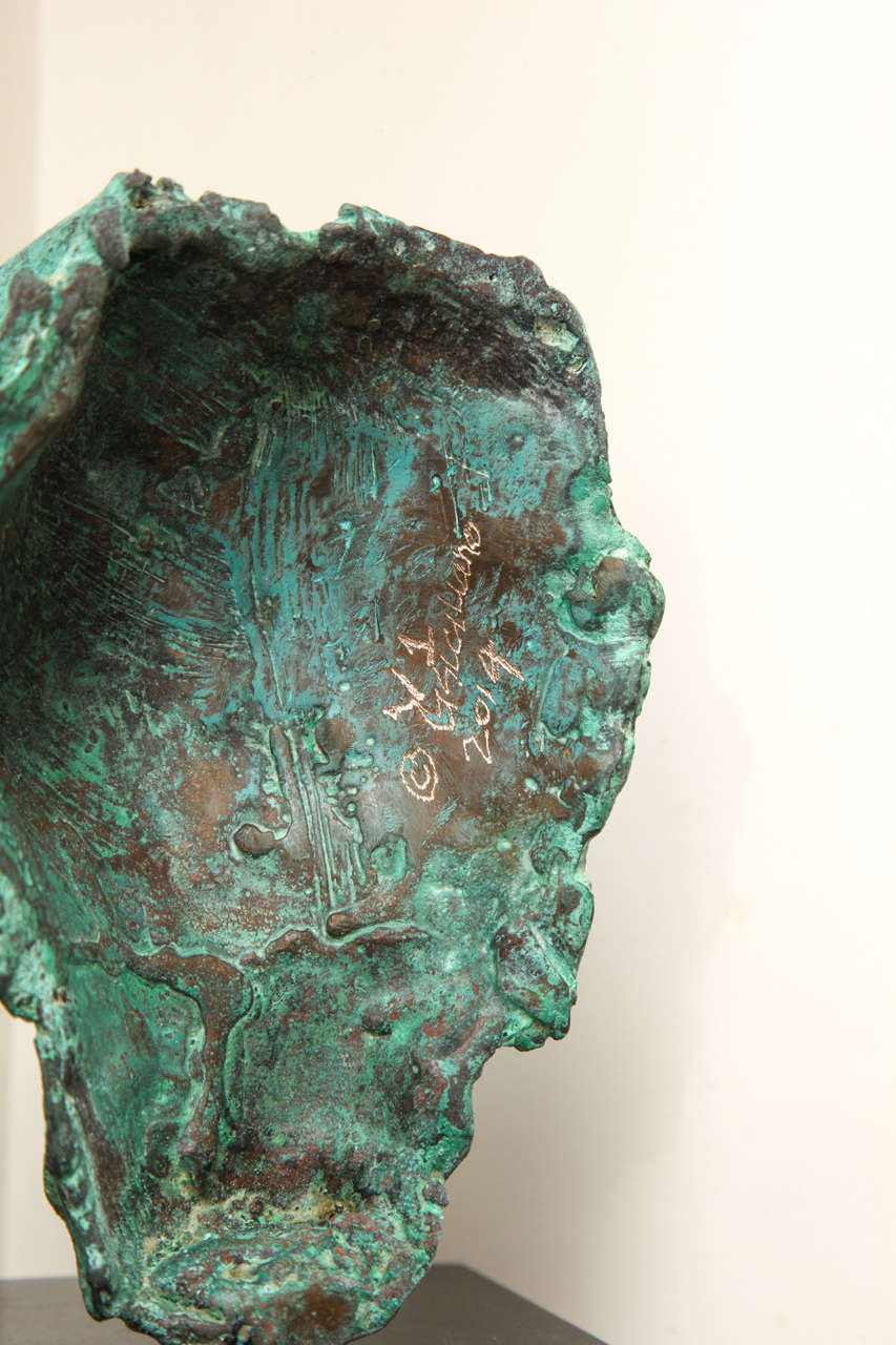 Contemporary Framento Testa Verde Sculpture by Gerald Siciliano For Sale