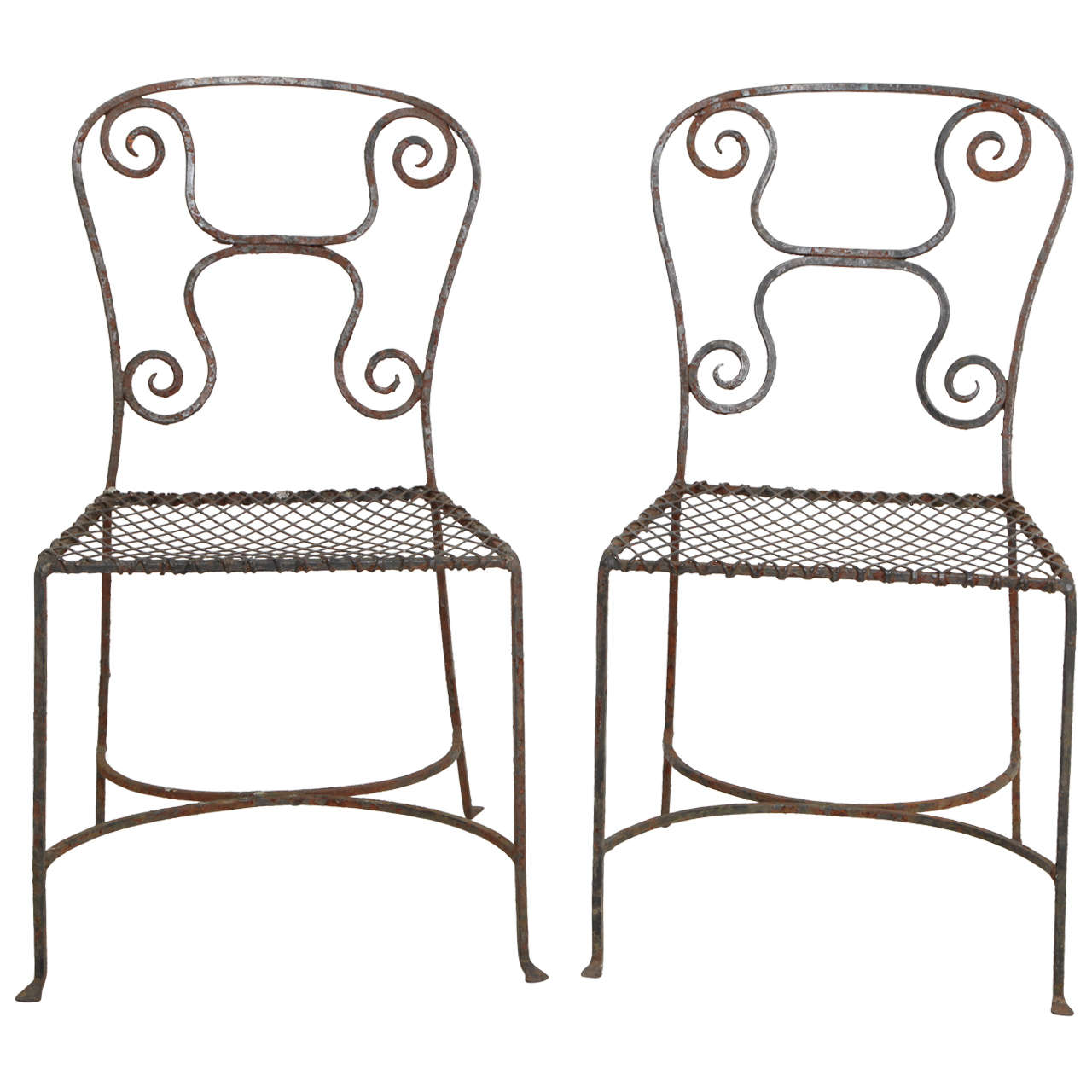 Pair of 19th Century French Metal Chairs