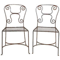 Pair of 19th Century French Metal Chairs
