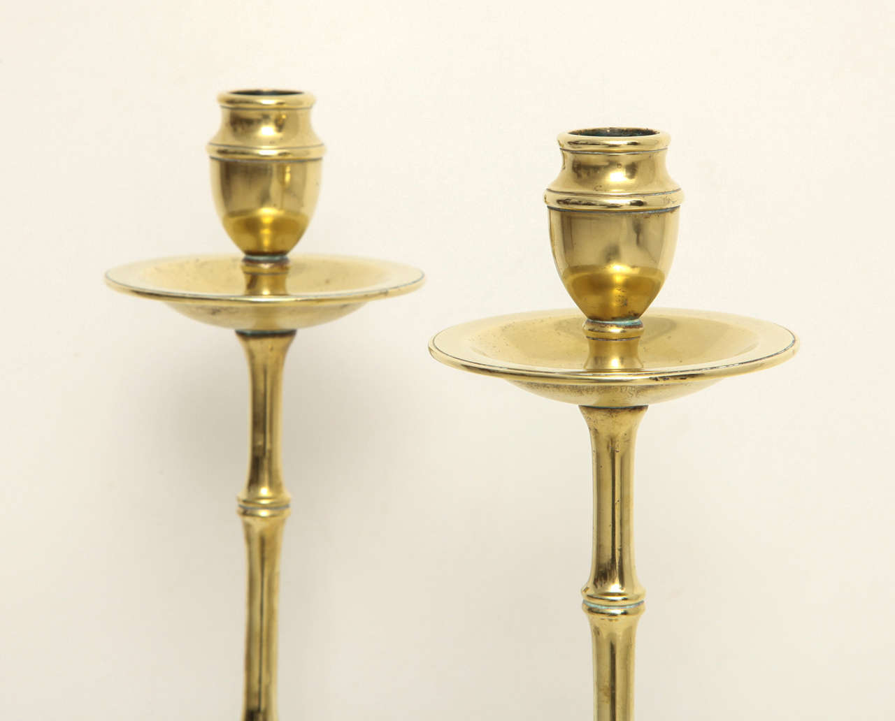 19th Century Pair of English Regency Brass Candlesticks