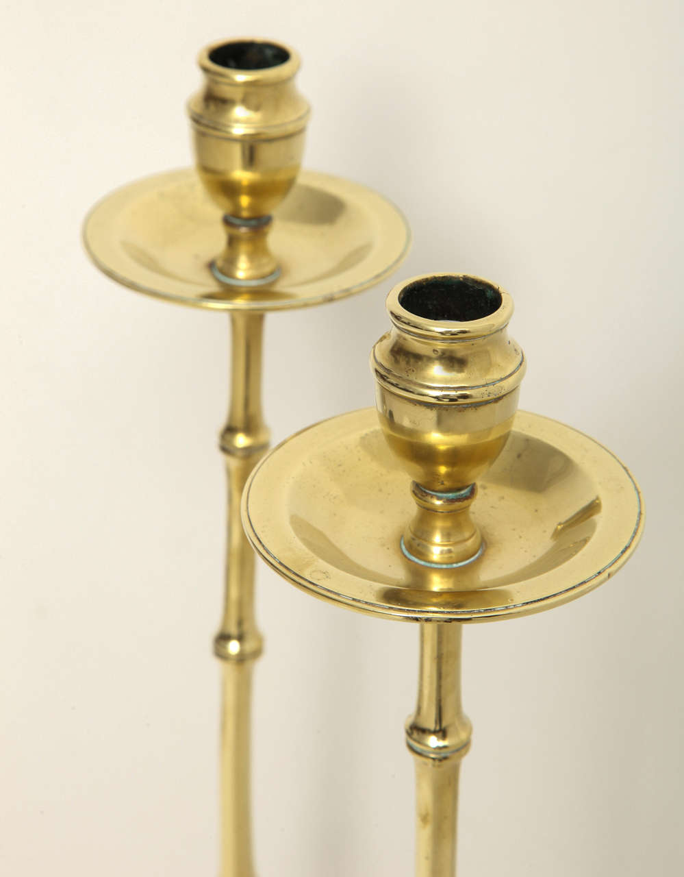 Pair of English Regency Brass Candlesticks 1