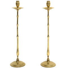 Pair of English Regency Brass Candlesticks