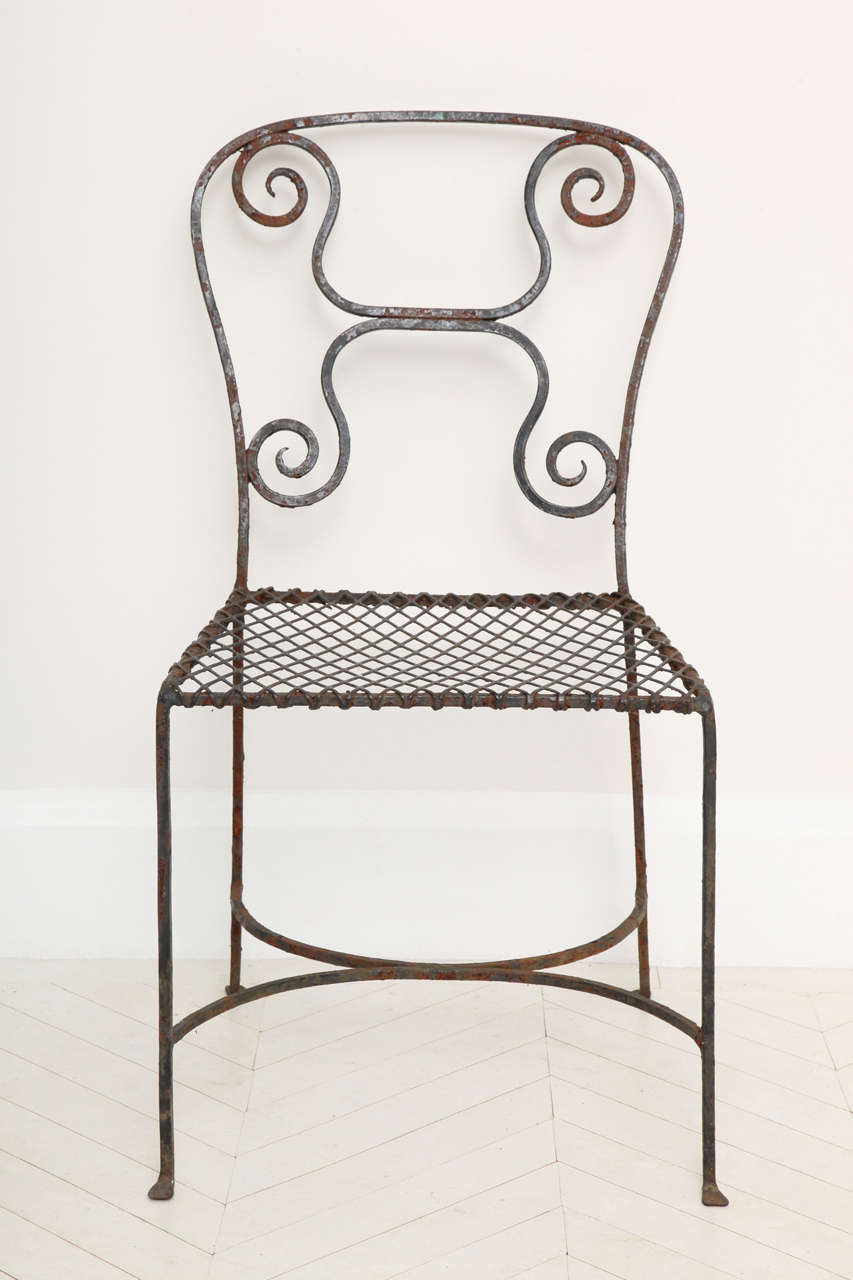 Pair of 19th Century French Metal Chairs at 1stDibs
