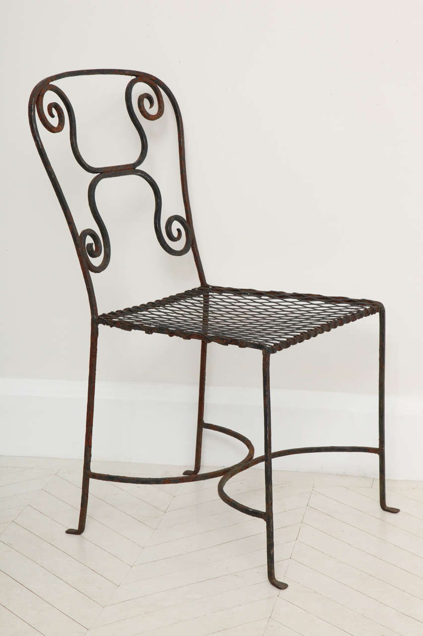 Pair of 19th Century French Metal Chairs at 1stDibs