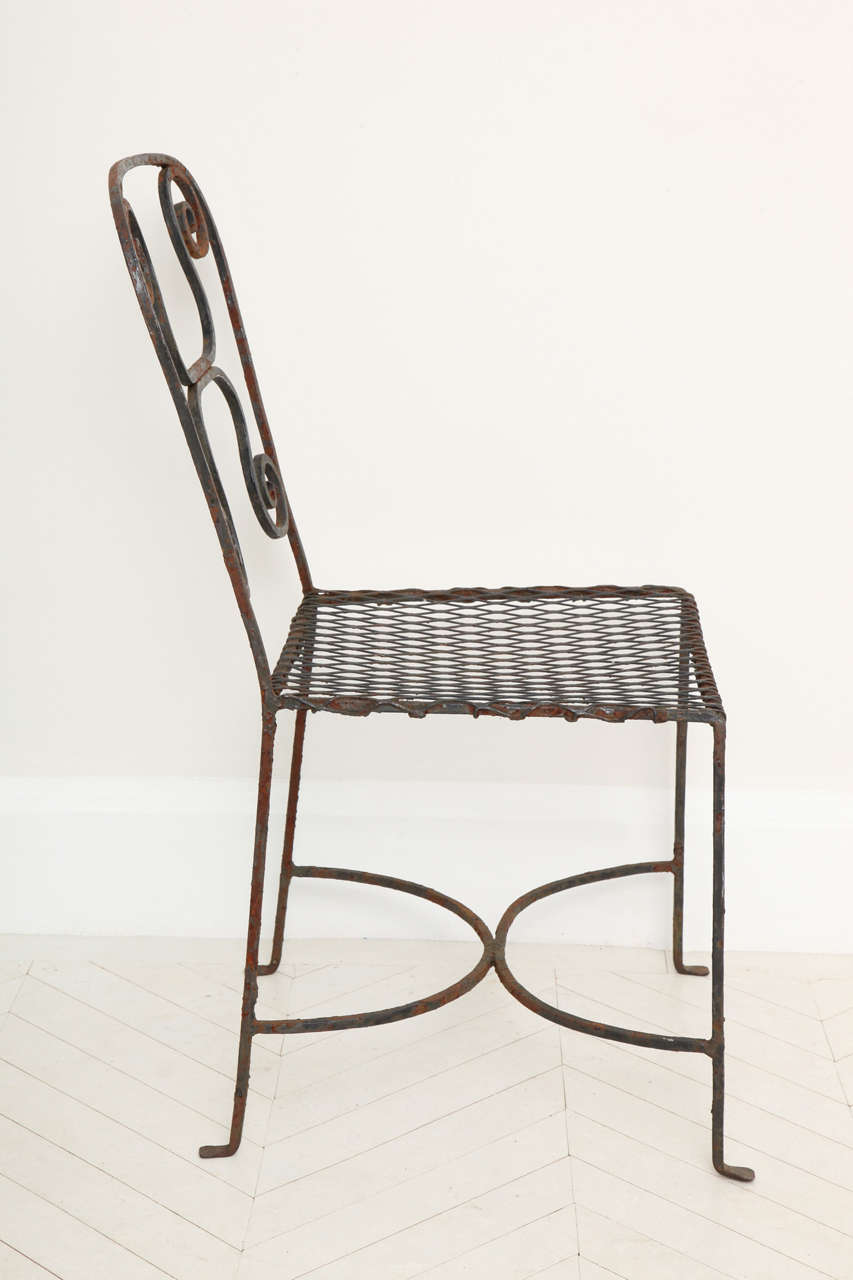 Pair of 19th Century French Metal Chairs at 1stDibs