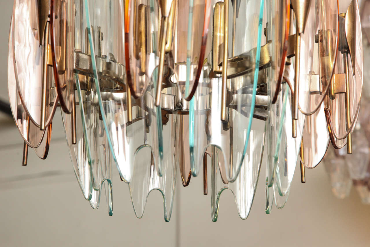 Mid-20th Century Fontana Arte Dahlia Chandelier Made in Italy For Sale
