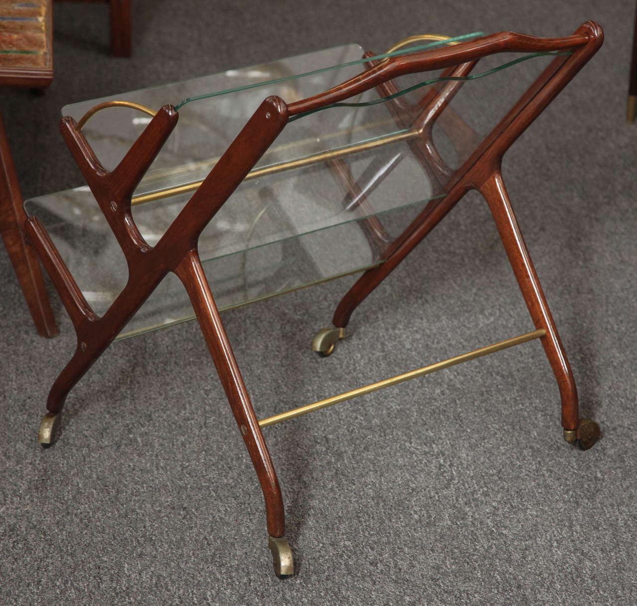 Hand-Crafted Magazine Cart by Cesare Lacca For Sale