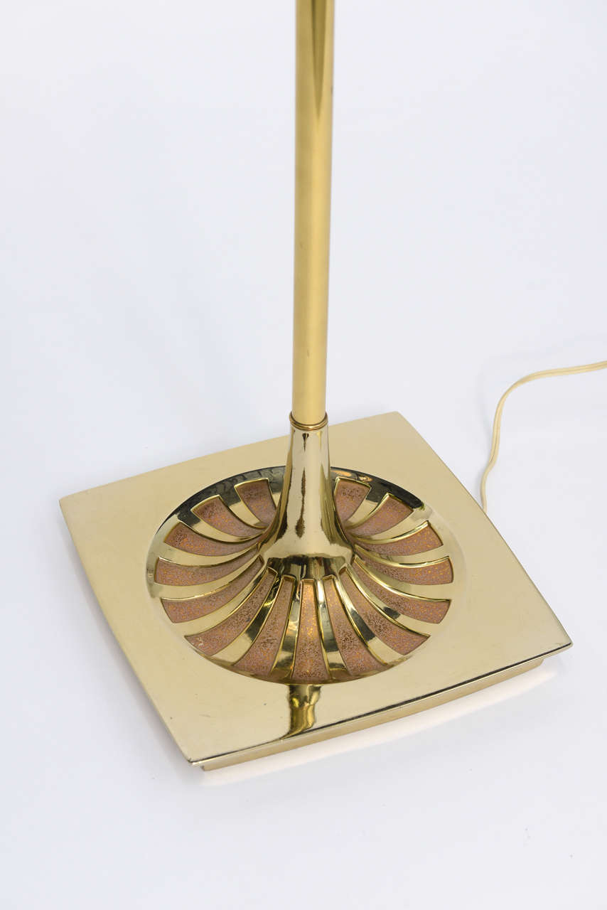 American Laurel Brass Nessen Style Floor Lamp