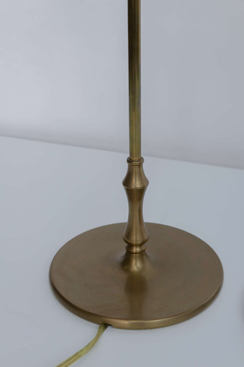Tiffany Style Large Chapman Brass Candlestick Table Lamps 2