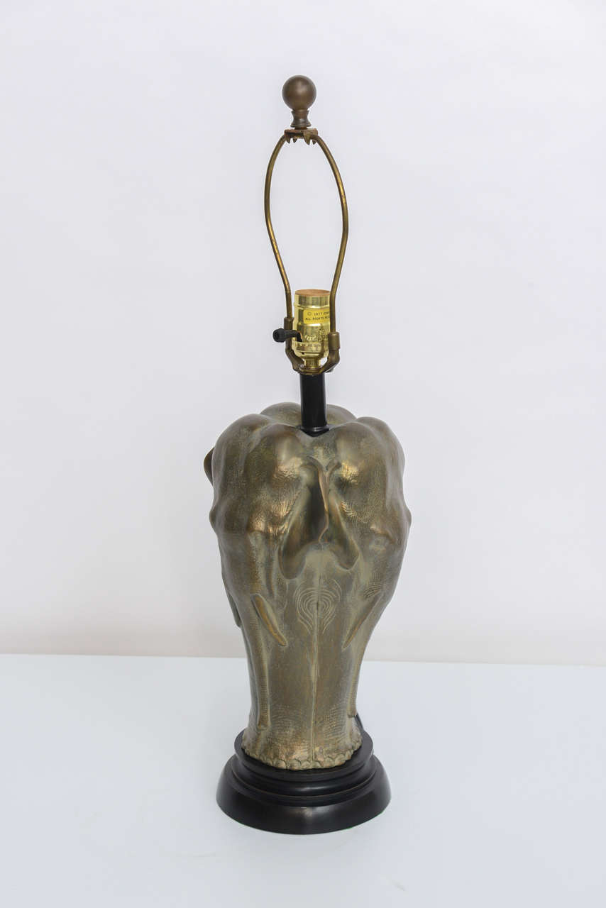 brass elephant lamp