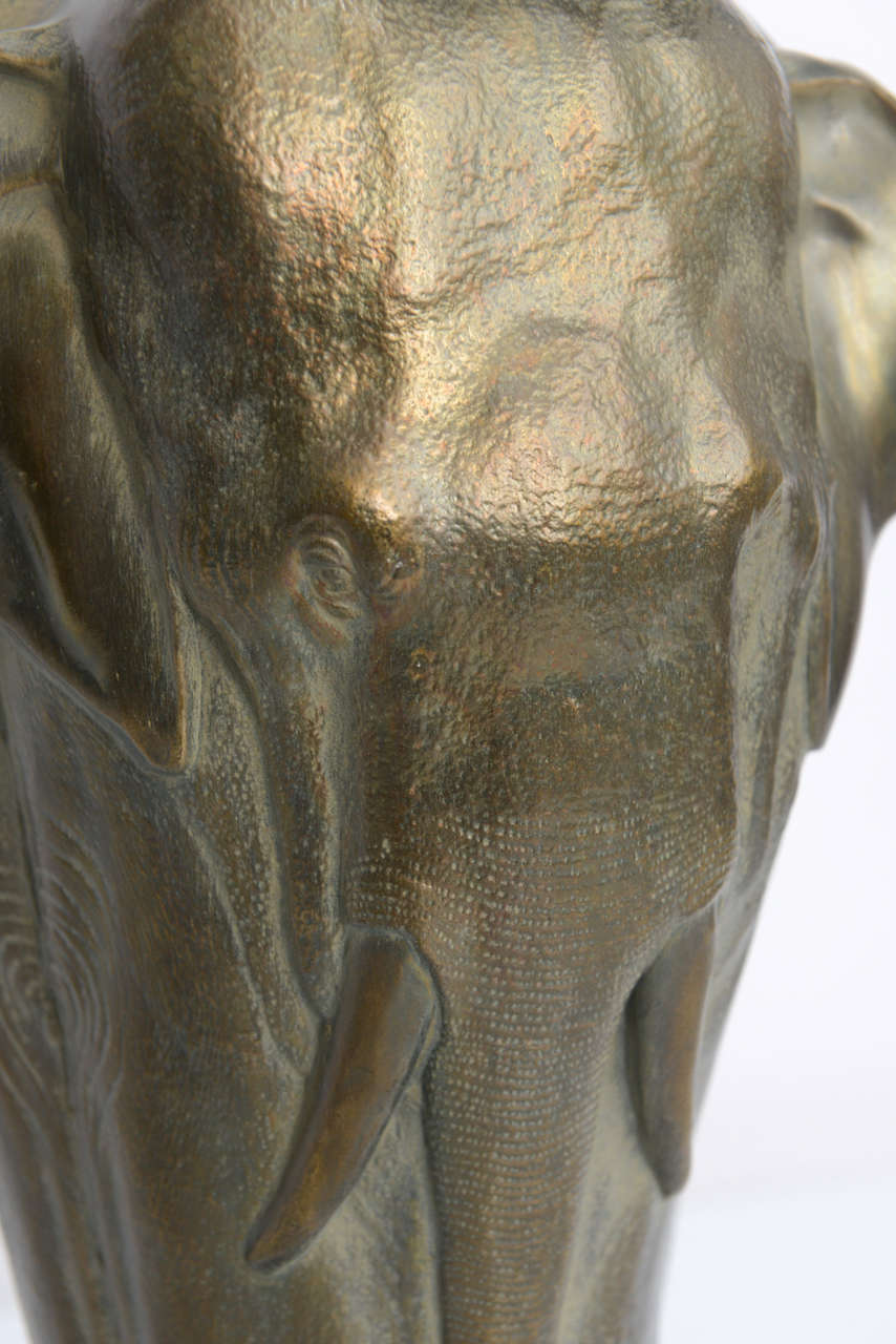 Chapman Sculptural Bronze Elephant Table Lamp 2