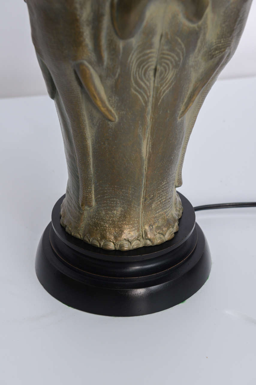 Chapman Sculptural Bronze Elephant Table Lamp at 1stDibs brass