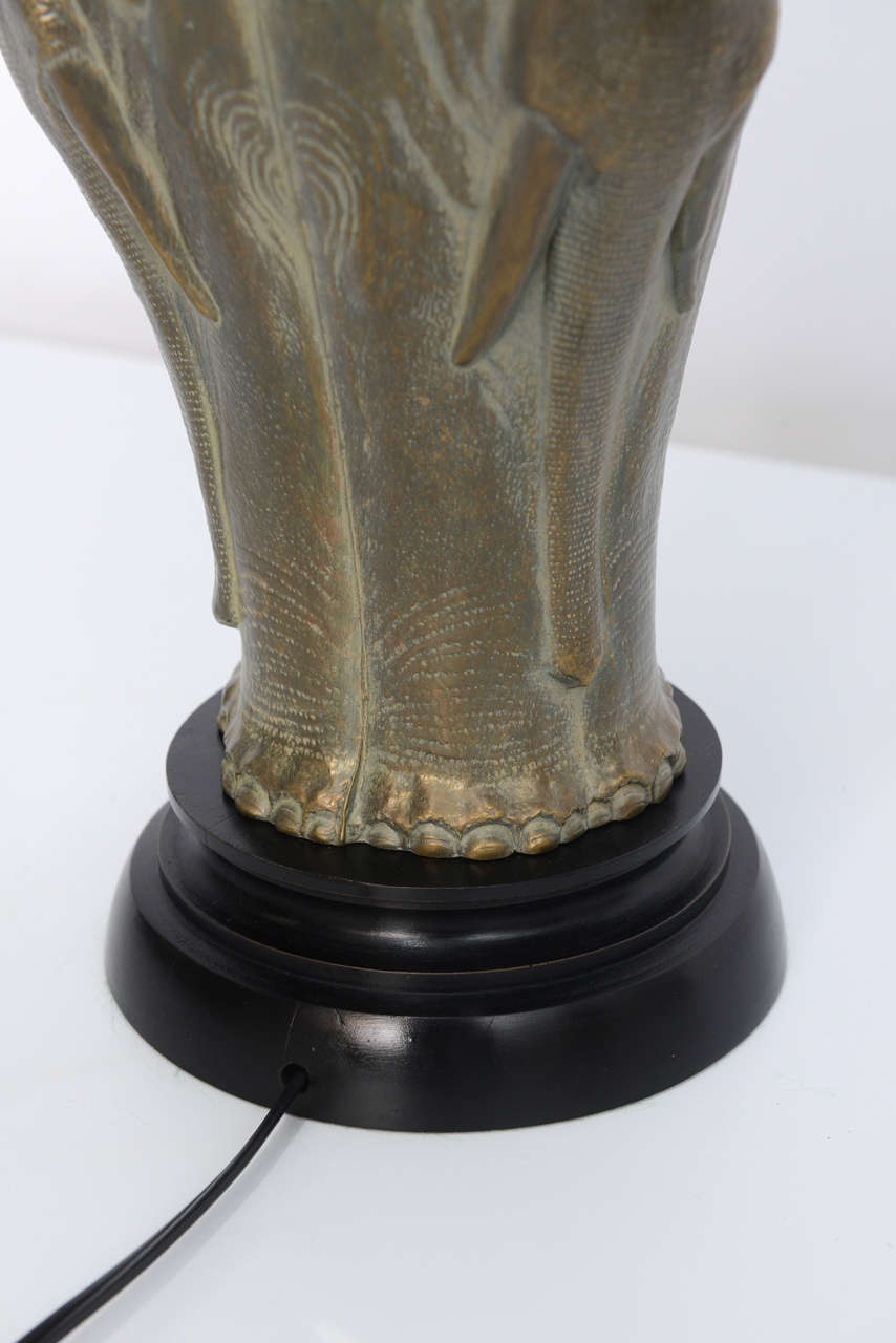 Chapman Sculptural Bronze Elephant Table Lamp at 1stDibs brass