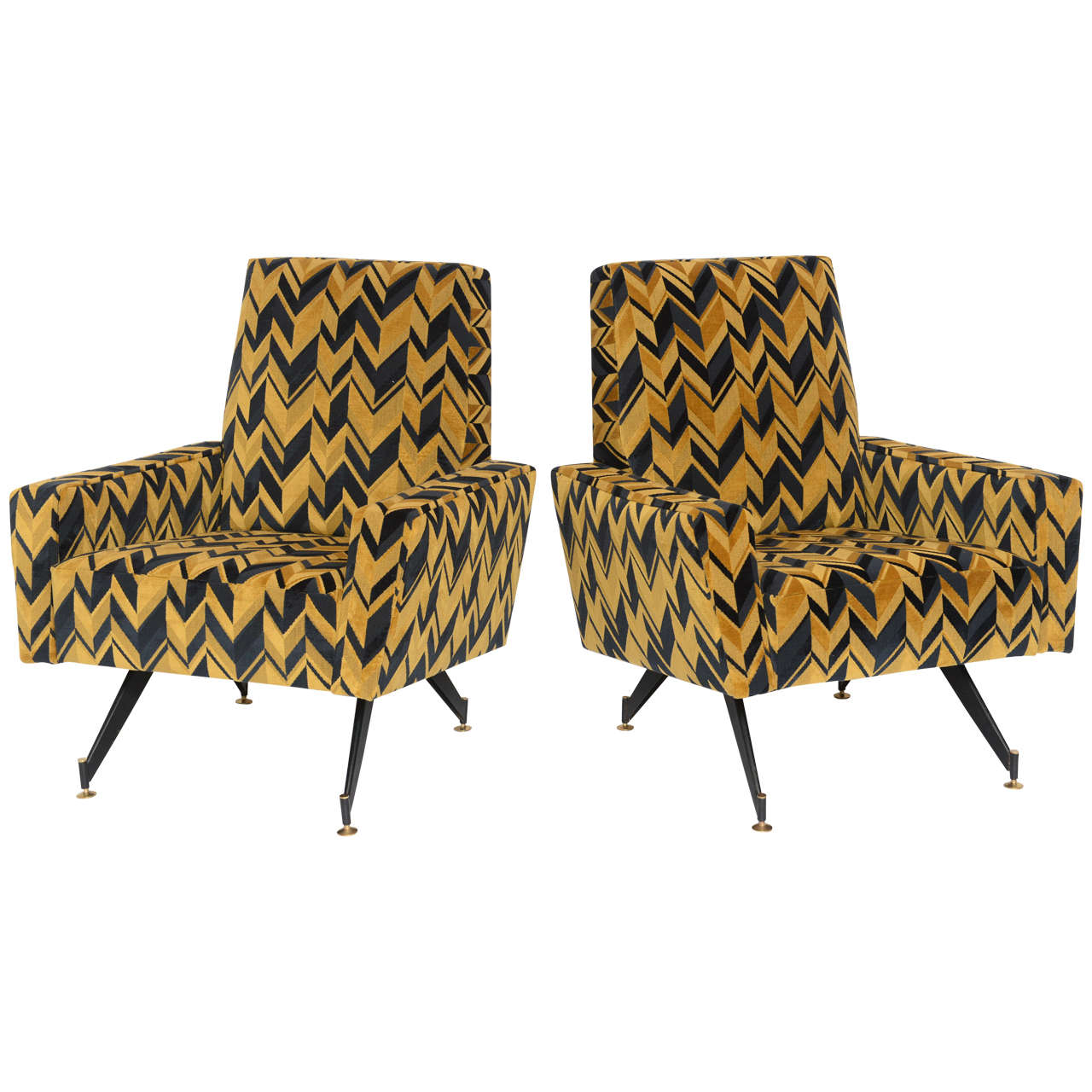 Original Pair of Chic Lounge Chairs by Osvaldo Borsani